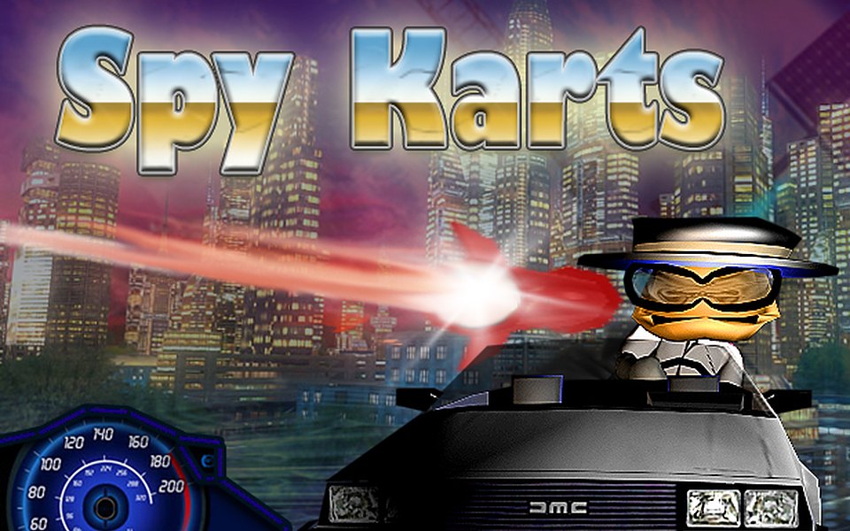 Spy Karts title art and in-game imagery